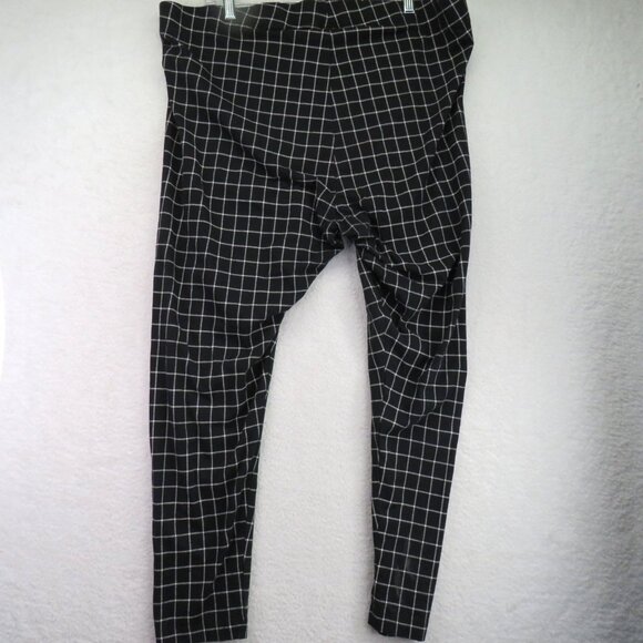 Old Navy Pants Womens 2XL Black White Windowpane Stretch Pull On Slim Ankle XXL - Picture 3 of 8